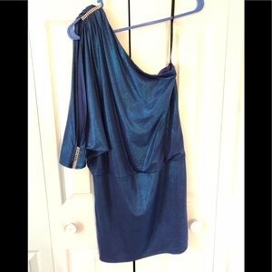 Blondie nite blue one sleeve dress